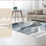 Ultra Soft Area Rug, Non Slip, Stain Resistant, Washable Area Rugs for Living Room, Bedroom, Abstract Monochrome Artistry Piece(Gray)