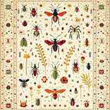 Ultra Soft Area Rug, Non Slip, Stain Resistant, Washable Area Rugs for Living Room, Bedroom, Boho Insect Print Beige Area(Beige)