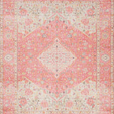 Ultra Soft Area Rug, Non Slip, Stain Resistant, Washable Area Rugs for Living Room, Bedroom, Soft Retro Botanical Motif(Pink)