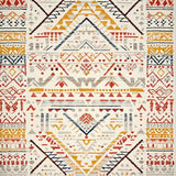 Ultra Soft Area Rug, Non Slip, Stain Resistant, Washable Area Rugs for Living Room, Bedroom, Vibrant Eclectic Geometric Style(White)