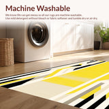 Ultra Soft Area Rug, Non Slip, Stain Resistant, Washable Area Rugs for Living Room, Bedroom, Sophisticated Cream and Black Contrast(Yellow)