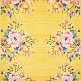 Ultra Soft Area Rug, Non Slip, Stain Resistant, Washable Area Rugs for Living Room, Bedroom, Contemporary Cheerful Flower Layout(Yellow)