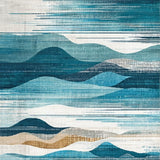 Ultra Soft Area Rug, Non Slip, Stain Resistant, Washable Area Rugs for Living Room, Bedroom, Coastal Wave Pattern Runner Rug with Seashell Motifs and Nautical Blue Swirls(Blue)