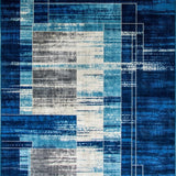Ultra Soft Area Rug, Non Slip, Stain Resistant, Washable Area Rugs for Living Room, Bedroom, Refined Abstract Oceanic Influence(Blue)