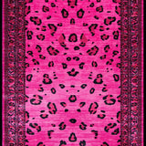 Ultra Soft Area Rug, Non Slip, Stain Resistant, Washable Area Rugs for Living Room, Bedroom, Playful Pink Animal Print Charm(Pink)