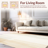 Ultra Soft Area Rug, Non Slip, Stain Resistant, Washable Area Rugs for Living Room, Bedroom, Beige Floor Runner Abstract(Beige)