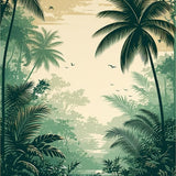 Elegant Earthy Leafy Motif(Green)