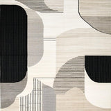 Contemporary Cream and Black Motif(Beige)