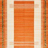 Ultra Soft Area Rug, Non Slip, Stain Resistant, Washable Area Rugs for Living Room, Bedroom, Vibrant Earthy Geometric Motif(Orange)