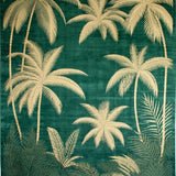 Ultra Soft Area Rug, Non Slip, Stain Resistant, Washable Area Rugs for Living Room, Bedroom, Chic Earthy Palm Tree Motif(Green)