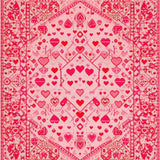 Ultra Soft Area Rug, Non Slip, Stain Resistant, Washable Area Rugs for Living Room, Bedroom, Joyful Seasonal Love Symbolism(Pink)