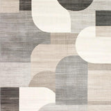Modern Abstract Area Beige Grey Minimalist Geometric Throw(Beige)