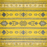 Ultra Soft Area Rug, Non Slip, Stain Resistant, Washable Area Rugs for Living Room, Bedroom, Modern Tribal High Traffic Kitchen Area Carpet(Yellow)