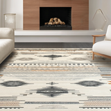 Ultra Soft Area Rug, Non Slip, Stain Resistant, Washable Area Rugs for Living Room, Bedroom, Modern Minimalist Ogee Detail(Gray)