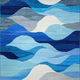 Refined Fluid Brushstroke Arrangement(Blue)