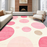 Ultra Soft Area Rug, Non Slip, Stain Resistant, Washable Area Rugs for Living Room, Bedroom, Contemporary Blush Beige & Pink Circle Play Area(Pink)