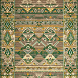 Ultra Soft Area Rug, Non Slip, Stain Resistant, Washable Area Rugs for Living Room, Bedroom, Lively Trellis Design in Greens(Brown)