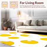 Ultra Soft Area Rug, Non Slip, Stain Resistant, Washable Area Rugs for Living Room, Bedroom, Cute Whimsical Home Element(Yellow)