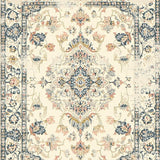 Ultra Soft Area Rug, Non Slip, Stain Resistant, Washable Area Rugs for Living Room, Bedroom, Elegant Vintage with Floral Medallions and Faded Palette(Beige)