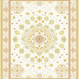 Ultra Soft Area Rug, Non Slip, Stain Resistant, Washable Area Rugs for Living Room, Bedroom, Artisan Crafted Round with Elaborate Inspired Design(Ivory)