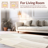 Ivory Serenity Area Gentle Abstract Flowing Shapes(Beige)