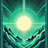 Dynamic Teal and Green Fusion(Green)