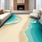 Beige Teal Beach Theme Coastal Ocean Indoor Deck(Beige)