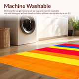 Ultra Soft Area Rug, Non Slip, Stain Resistant, Washable Area Rugs for Living Room, Bedroom, Vibrant Contemporary Wave Pattern(Red)