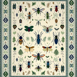 Ultra Soft Area Rug, Non Slip, Stain Resistant, Washable Area Rugs for Living Room, Bedroom, Artistic Insect Motif Soft Texture(Beige)