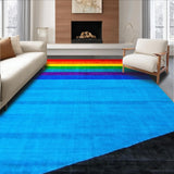 Ultra Soft Area Rug, Non Slip, Stain Resistant, Washable Area Rugs for Living Room, Bedroom, Retro Abstract Blue Waves(Blue)