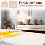Ultra Soft Area Rug, Non Slip, Stain Resistant, Washable Area Rugs for Living Room, Bedroom, Cozy Warm Sunray Decorative Mat(Yellow)