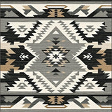 Ultra Soft Area Rug, Non Slip, Stain Resistant, Washable Area Rugs for Living Room, Bedroom, Mesa Vista Geometric Area With Authentic Tribal Artistry(Gray)