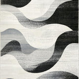 Ultra Soft Area Rug, Non Slip, Stain Resistant, Washable Area Rugs for Living Room, Bedroom, Abstract Wave Pattern Area Rug(Gray)