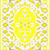 Lemon Inspired Tropical Coastal Area with Geometric(Yellow)