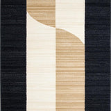 Playful Black Tan Abstract Composition(Beige)