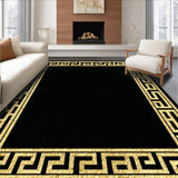 Ultra Soft Area Rug, Non Slip, Stain Resistant, Washable Area Rugs for Living Room, Bedroom, Regal Ogee Patterned Runner(Gold)