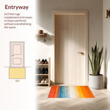 Ultra Soft Area Rug, Non Slip, Stain Resistant, Washable Area Rugs for Living Room, Bedroom, Vibrant Abstract Geometric Arrangement(Orange)