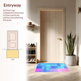 Ultra Soft Area Rug, Non Slip, Stain Resistant, Washable Area Rugs for Living Room, Bedroom, Dynamic Colorful Abstract Waves(Blue)
