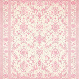 Ultra Soft Area Rug, Non Slip, Stain Resistant, Washable Area Rugs for Living Room, Bedroom, Dusty Rose Rug with Victorian Scrollwork(Pink)