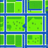 Brightly Illustrated Traffic Adventure Motif(Green)