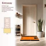 Ultra Soft Area Rug, Non Slip, Stain Resistant, Washable Area Rugs for Living Room, Bedroom, Cheerful Basketball Artwork Concept(Orange)