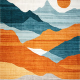 Ultra Soft Area Rug, Non Slip, Stain Resistant, Washable Area Rugs for Living Room, Bedroom, Contemporary Colorful Geometric Expression(Orange)