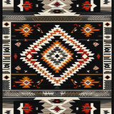 Artful Southwestern Textile Illustration(Black)