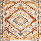 Ultra Soft Area Rug, Non Slip, Stain Resistant, Washable Area Rugs for Living Room, Bedroom, Vibrant Vintage Geometric Flair(Orange)