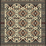 Aztec Inspired Area Abstract Tribal for Hallways(Beige)