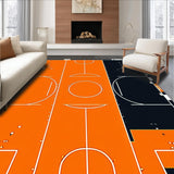 Ultra Soft Area Rug, Non Slip, Stain Resistant, Washable Area Rugs for Living Room, Bedroom, Bright Cheerful Round Pattern(Orange)