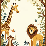 Ultra Soft Area Rug, Non Slip, Stain Resistant, Washable Area Rugs for Living Room, Bedroom, Dreamy Jungle Kids Area Beige Safari Animals Playful Floor(Beige)