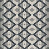 Ultra Soft Area Rug, Non Slip, Stain Resistant, Washable Area Rugs for Living Room, Bedroom, Rustic Textured Diamond Layout Design(Gray)