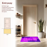 Ultra Soft Area Rug, Non Slip, Stain Resistant, Washable Area Rugs for Living Room, Bedroom, Contemporary Textured Overtufted Design(Purple)