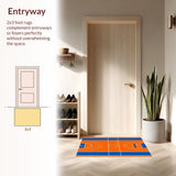 Ultra Soft Area Rug, Non Slip, Stain Resistant, Washable Area Rugs for Living Room, Bedroom, Rustic Sports-Inspired Decor Element(Orange)